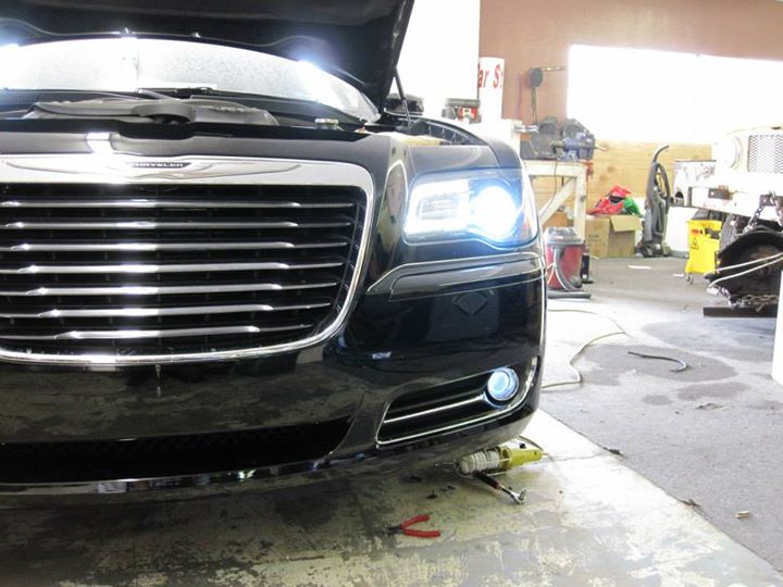 Closeup of the HID headlight, and LED fog installed.